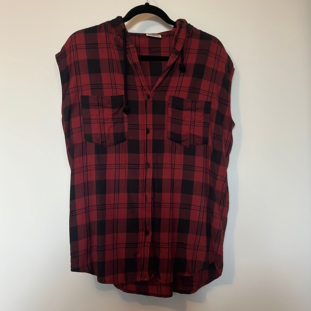 Sleeveless Flannel Shirt
